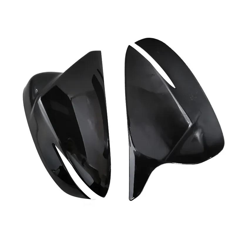 1 paar zijspiegelkappen in ossenhoornstijl met zwarte carbonlook voor Mazda CX-5 2015 2016, CX-4 en CX-3 2016 2017 2018