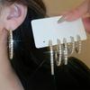 European & American fashion sparkling earrings, minimalist & high-end. Creative exaggerated large/medium/small hoop design, sold as 3-pair set.