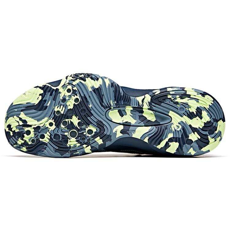 ANTA Basketball Shoes Men's Mid top Coastal Blue/Checkerboard Gray 112111609-5