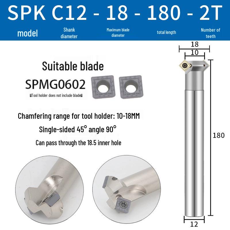 45° CNC Insertable Inner/Outer Chamfer Tool with Up/Down Back-Reaming Holder
