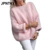 JPNTKY Женская мода повседневный однотонный принт осень зима длинный рукав О-образный вырез свободные свитера