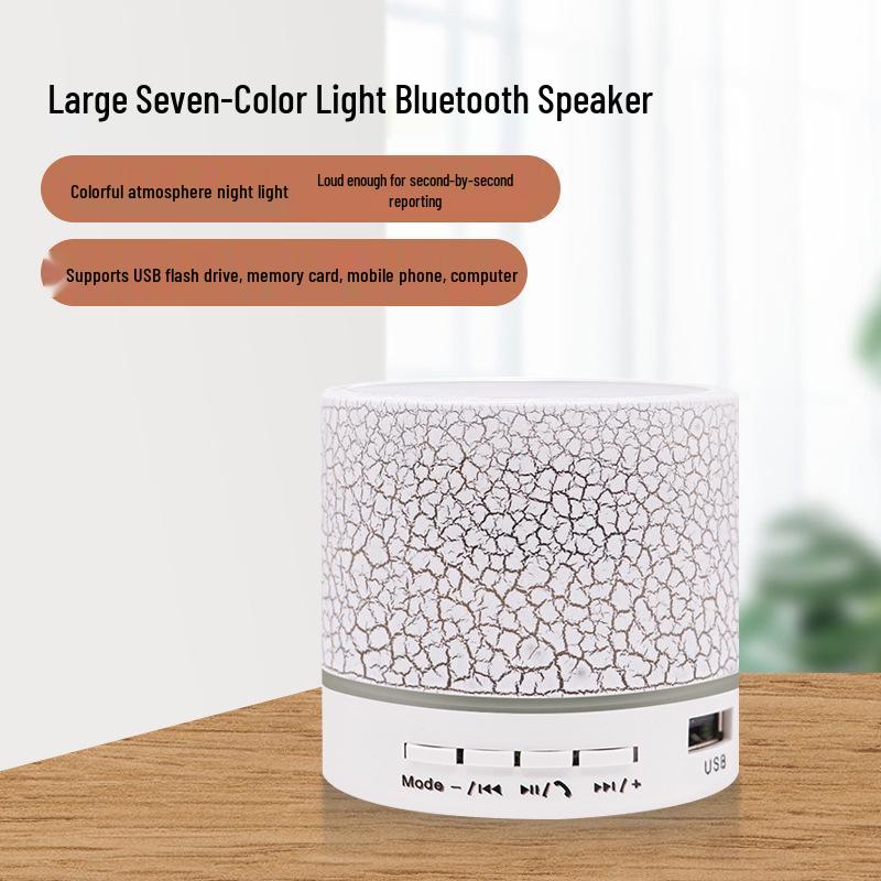 Mini Bluetooth Subwoofer Speaker with LED Glow, Card Slot, Portable & Wireless
