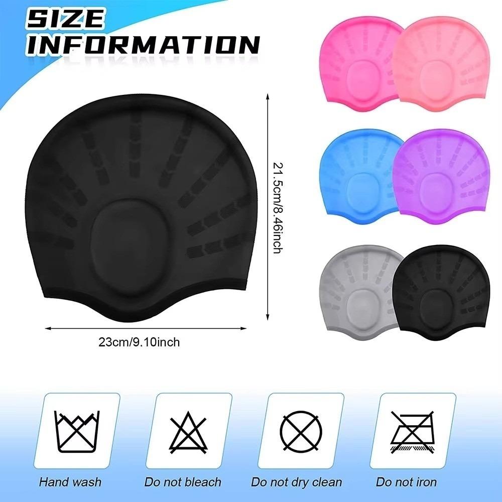 Ear Protection Silicone Swim Cap Ear Pockets Swim Hat Protect Long Hair Swimming Cap Boys