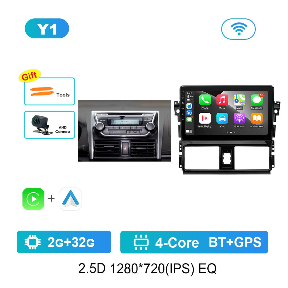 For TOYOTA VIOS YARIS 2013 - 2016 Android System Car Video Multimedia Player GPS 10 '' IPS Screen 4G Bluetooth WiFi Auto Tools