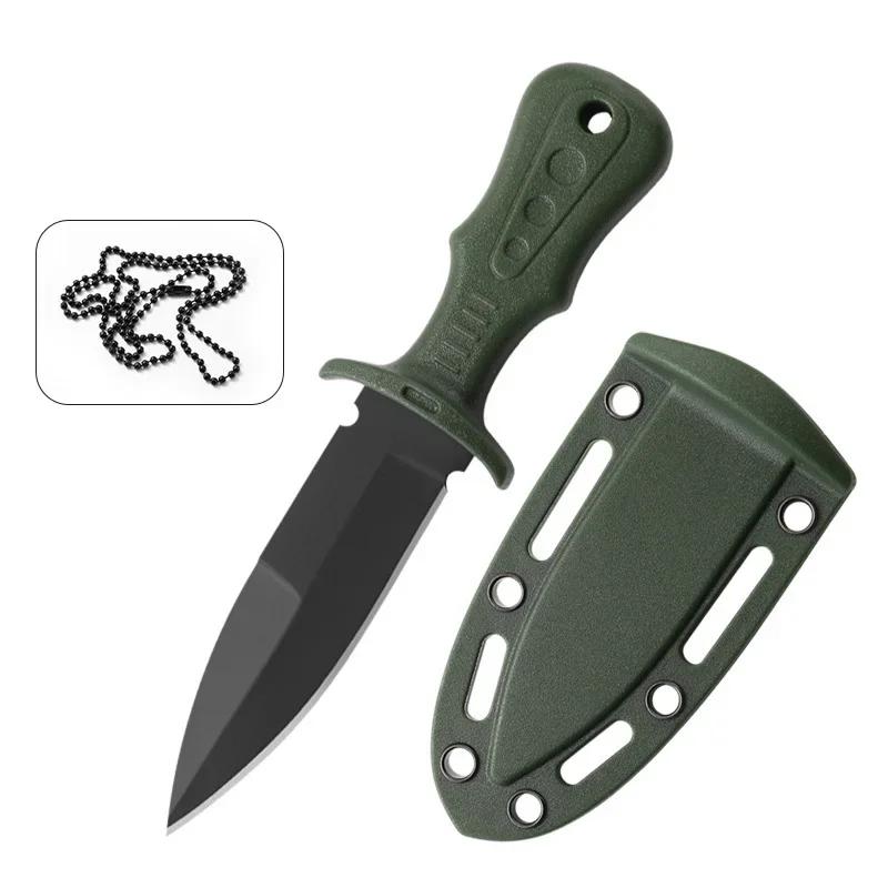 Multifunctional Mini Tactical Neck Knife Keychain with Sheath Portable Small Necklace Key Chain Outdoor Camping Survival Tool