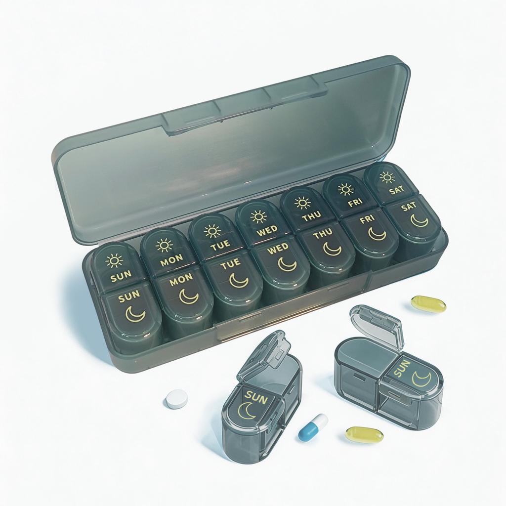7 Days Pill Organizer Medicine Box Daily 1 Times Vitamins Drugs Travel Portable Pills Storage Box Moisture-proof Medicine Box