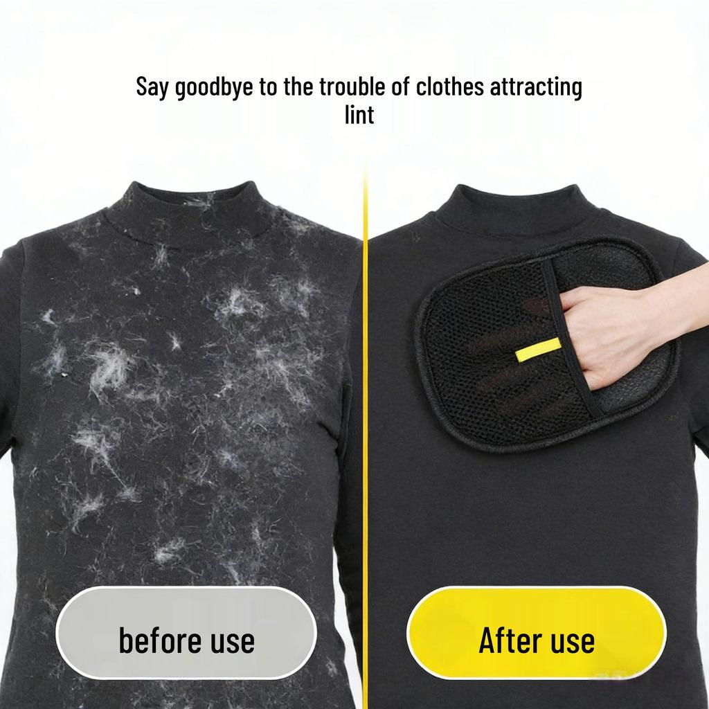 Pet Hair & Dust Removal Gloves - Double-Sided Bristles for Sofa, Clothes, and Cats