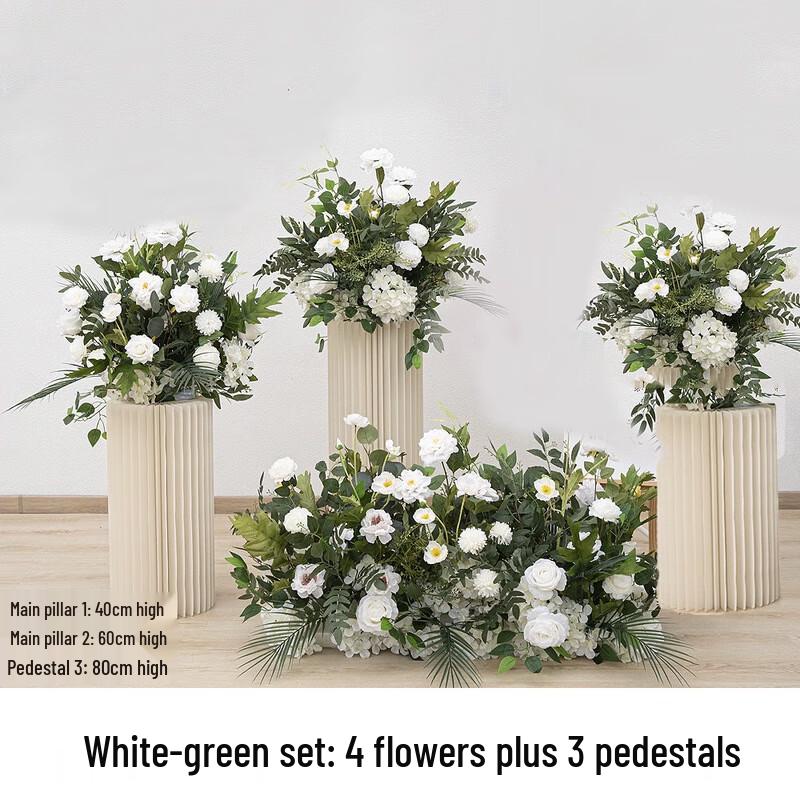 KANLE Artificial Flower Roman Column Wedding Decoration Set