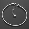 925 Silver Heart Snake Single Chain Layered Fashion Silver Bracelet