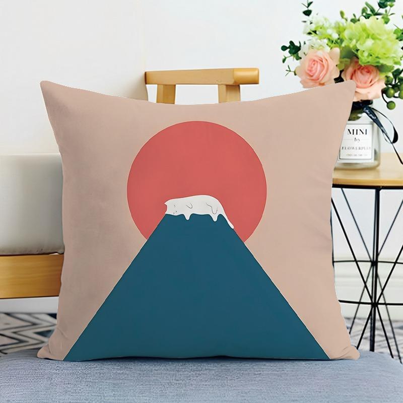 

Декоративная наволочка с простым горным принтом для спальни, гостиной, квадратная подушка, наволочка 40x40cm