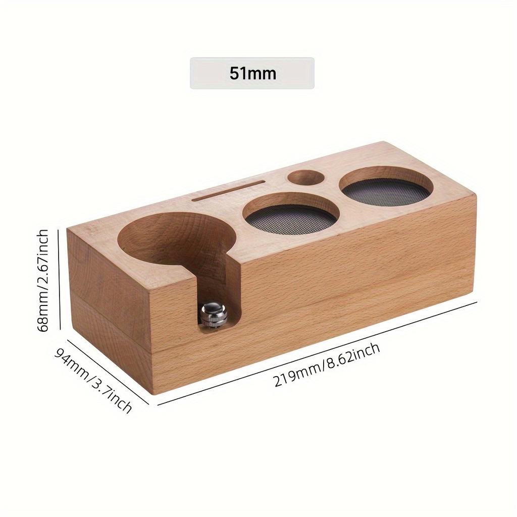 Elegante Holz-Espresso-Tamper-Station Passend für 51/58mm Vintage-Wohnkultur Anti-Rutsch-Kaffeebar-Zubehör