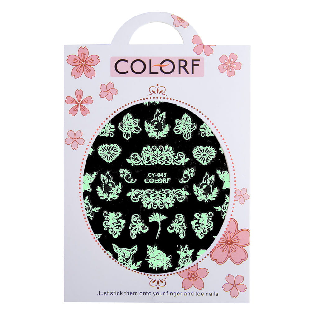 Nail Stickers Thin Self-adhesive UV Glowing Colorf CY-043