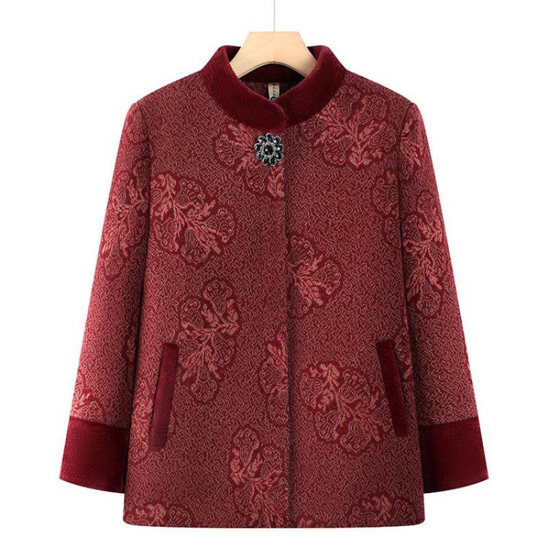 Grandma winter coat old woman imitation mink plush woolen top mother plush thickened winter warm clothes