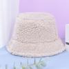 Autumn Winter Fisherman's Hat Embroidered Letter Small Label Pot Hat Fashionable Warm Flat Top Plush Bucket Hat