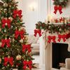 12Pcs/Set Creative Christmas Bowknot Pendant 3D Bowknot Hanging Pendant  Party Supplies