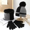 Autumn and winter hats Women's plush wool hats Winter cycling warm windproof and cold knitted hats Scarf gloves