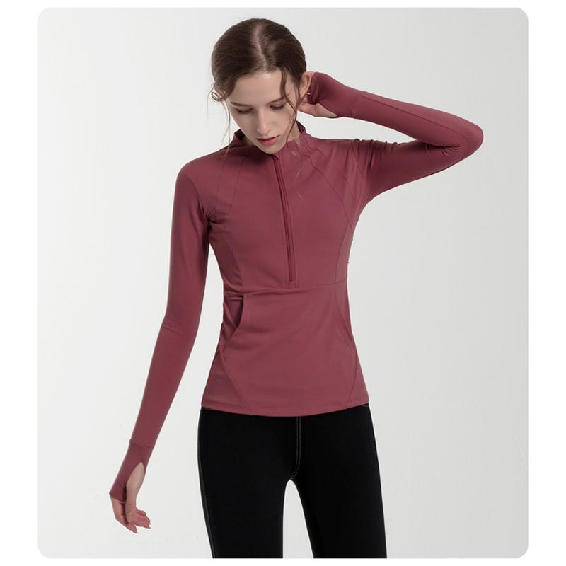 Women Long Sleeves Sports Running Shirt Breathable Gym Workout Top Women Yoga Jackets With Zipper