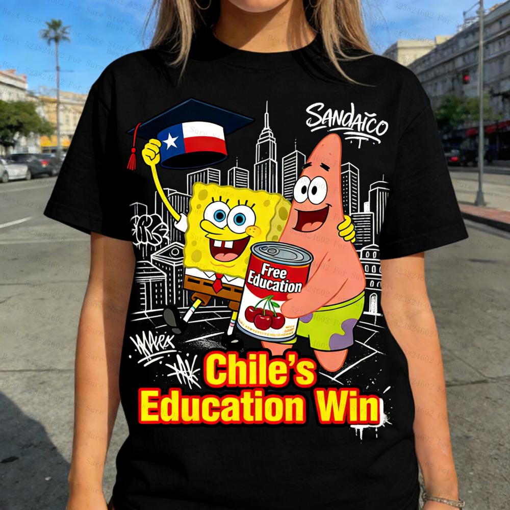 

Chiles Education Win SpongeBob Patrick Star Tshirt Unisex Texas Graduation Flag Print TShirt Casual Hip Hop Streetwear Tee S