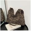 Leopard Print Diagonal Cross Large Capacity Single Shoulder Canvas Bag