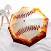 1pc Fiery Baseball Icon Umbrella with Plastic Handle,Suitable for All Seasons Home Travel Outdoor UmbrellaDD1498