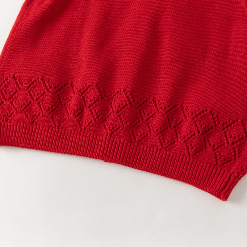 DAVE&BELLA Girls' Autumn Knitted Cotton Vest