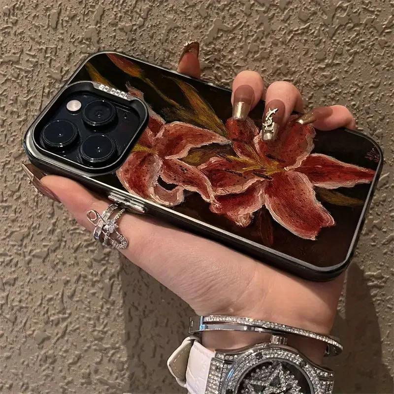 Oil Painting Lily Flower Pattern Phone Case For Xiaomi Redmi Note 14 13 12 11 Pro Plus 5G 12S 11S Redmi 13C 14C 13 12 4G Cover