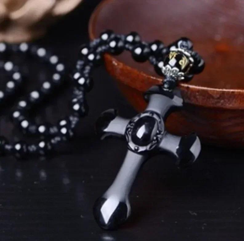 Obsidian Buddha Head Lucky Amulet Pendant Tathagata Buddha Blessing Necklace Religious Buddhist Jewelry Men and Women Gifts
