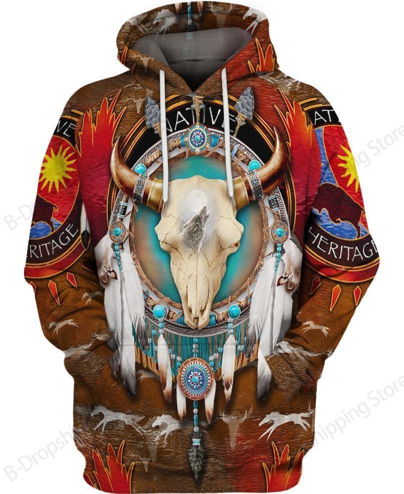Native Wolf Pattern Culture 3d Print Hoodie Men Women Fashion Long Sleeve Hoodies Vintage Coat Men Sweatshirt Unisex Clothes NEW
