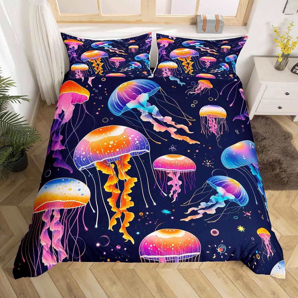 Bubble Duvet Cover Sets For Kids Boys Girls Queen King Lightweight Quilt Cover Underwater Themed Bedding Set Room Decor No Quilt