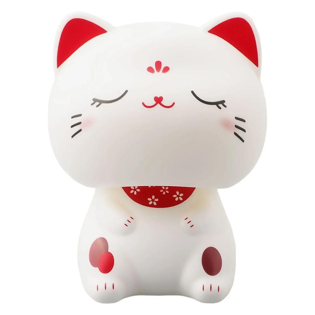 Solar Powered Automatic Nodding Cat Ornament for Home and Car Decoration Cute Cat Figurine Brings Good Luck and Happiness