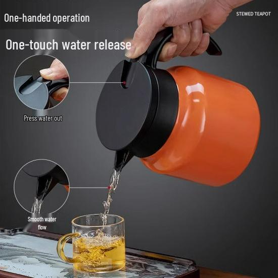 Large Capacity Insulated Stainless Steel Tea Infuser Kettle with Health-Supporting Stewing Pot