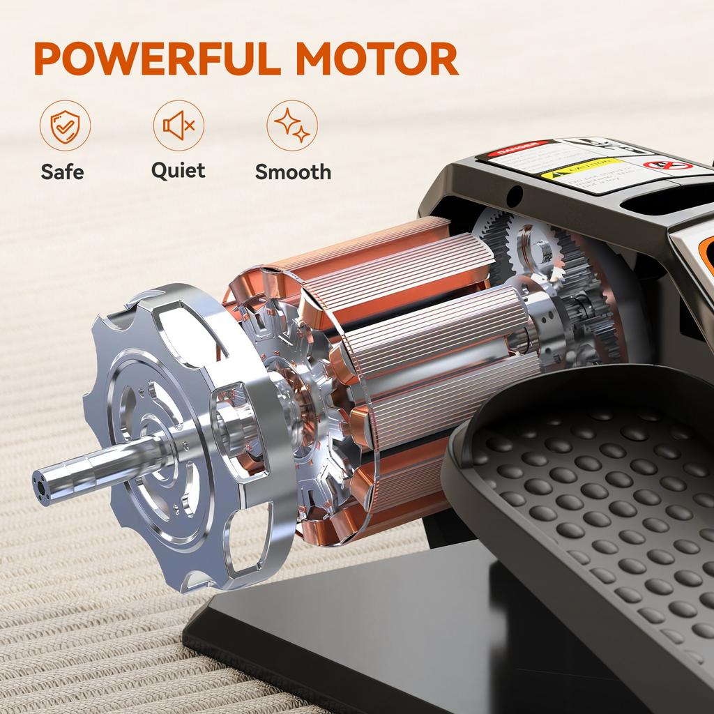 Under Desk Elliptical Machine for Home, Electric Elliptical Machine with 12 Adjustable Speed, LED Monitor