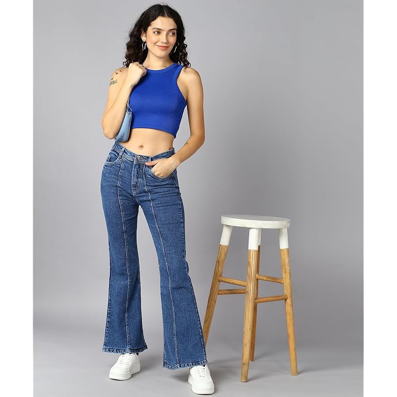 Nifty Women s Denim Wide Leg Jeans (Jean_1452_BTA_34_Medium_Blue_34) 28 синий