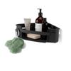 Umbra Bathroom Storage Flex Gellock Corner Bathroom Rack for and with Strong Suction Black Bin, Shampoo, Soap, Bottles, Sponges, Cups,
