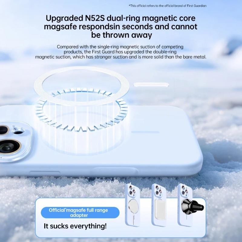 DIVI Magnetic Liquid Silicone Phone Case Camera Lens Protector For iPhone 17 16 15 14 13 17Pro Max Magsafe Wireless Charge Cover