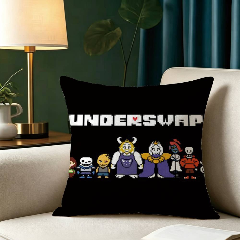 Game U-Undertales Square Double-Sided Printed Pillow Case Bedroom Bedside Pillow Sofa Cushion Cover