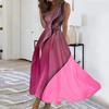 Women's Floral Print Casual Sleeveless Long Maxi Dress V Neck A Line Swing Streetwear Fashion Dress for Outdoor Daily Date Wear