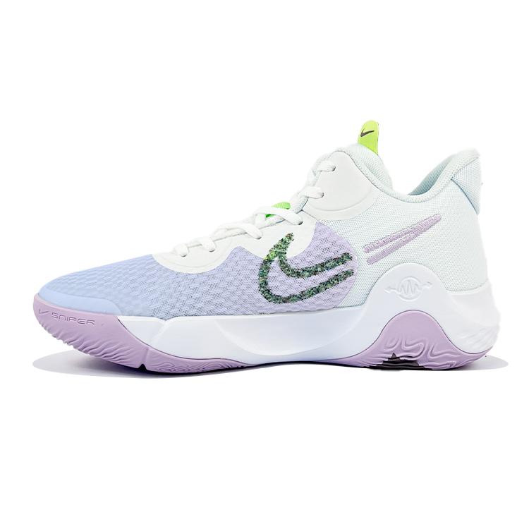 Nike KD Trey 5 IX Cushioning Slip Resistant Mid top Vintage Basketball Shoes Unisex White Blue Purple DJ6922-100(Team352-)