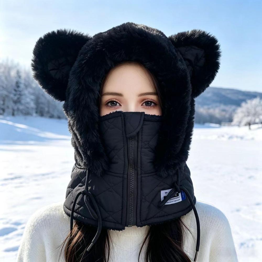 Windproof Winter Balaclava Hat Thick Ear Protection Hat Warm Winter Integrated Cap Winter