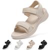 Velcro Sport Comfortable for Summer Outdoor Water and Land 2 Cream [SOARHOPE] Women's Sandals, Sandals, Walking, Lightweight, Leg-Lengthening,