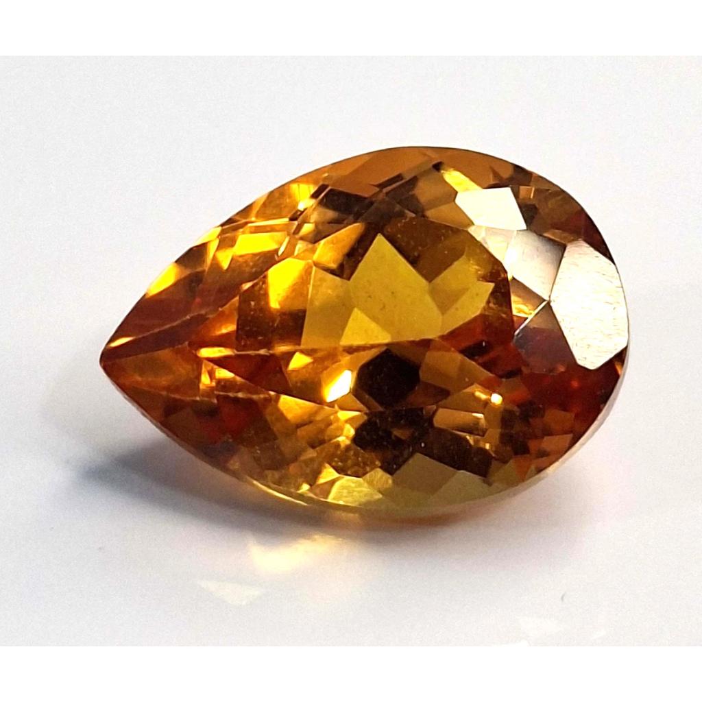 7-9 Ct Natural Yellow Citrine Pear Fabulous Certified Loose Gemstone