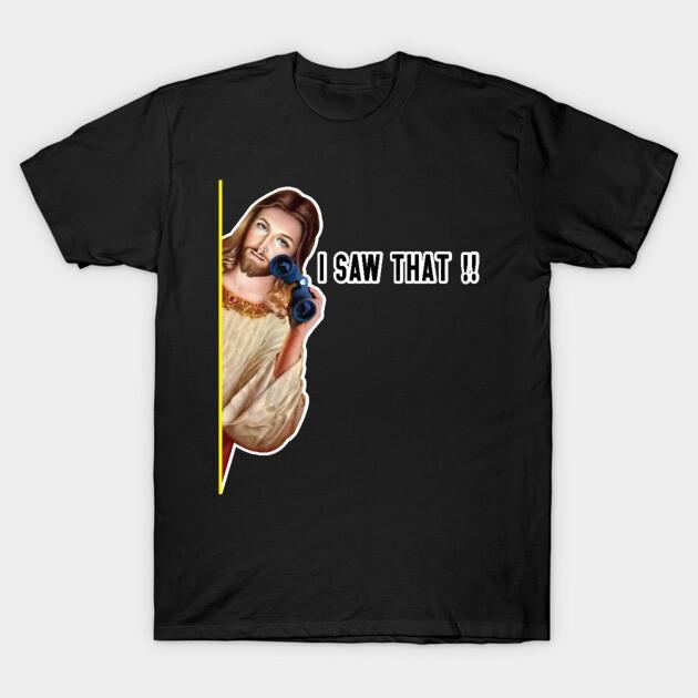 Asian Size Men Black Print T-shirt Jesus I Saw That No-Cut Print Cotton Tshirt XL чёрный