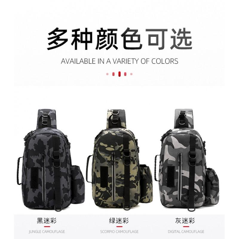 Multi-Compartment Fishing Backpack With Rod Holder Waterproof Nylon Lure Tackle Storage Bag Outdoor Angling
