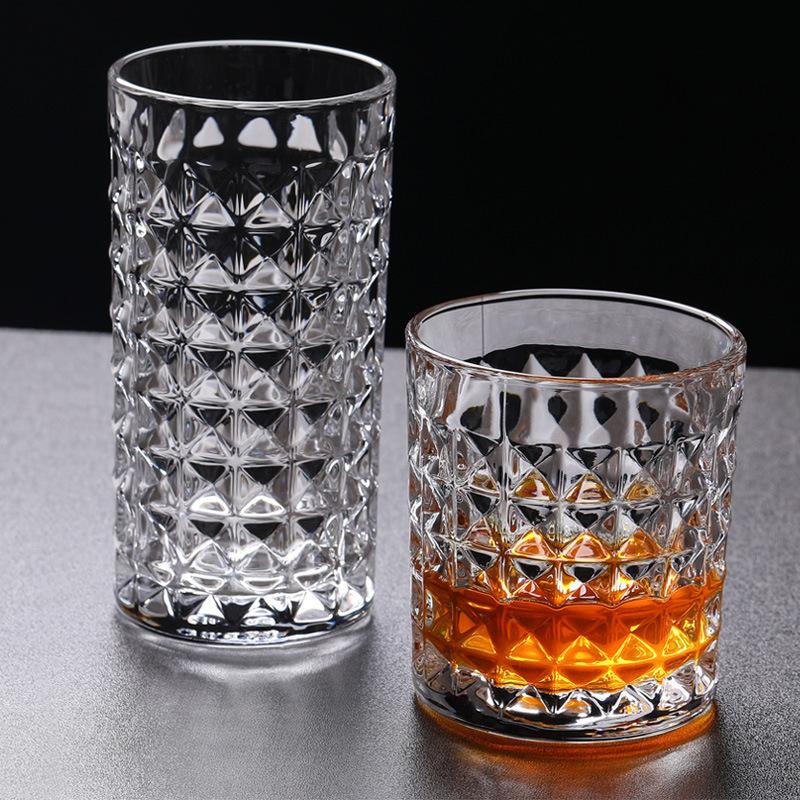 300 מ"ל/330 מ"ל זכוכית לאישה אמבוס יהלום בקבוק מים כוס ויסקי כלי שתייה לנשים כוסות מיץ כוסות ביתיות כוס משקה