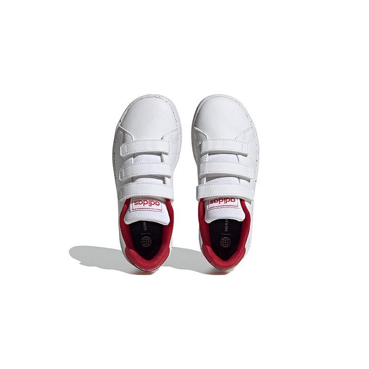 Adidas Neo Advantage Lifestyle Court Comfortable Versatile Low-Top Kids Skate Shoes Kids Sneakers White Red H06212