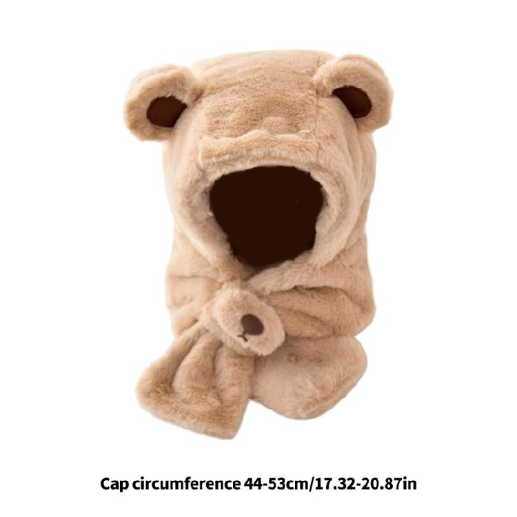 Machine Washable Plush Earflap Cap For Toddlers Kids Cute Bear Decor Thicken Fit