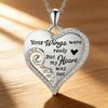 Rhinestone Heart Necklace & Earrings Set with Angel Wing Design