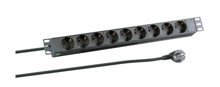 Microconnect 8-Way Outlet Strip, 19"" 3M Cabinetacc23