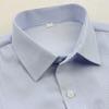 Women's Plus Size Blue Striped Formal Work Shirt - Hidden Button Design