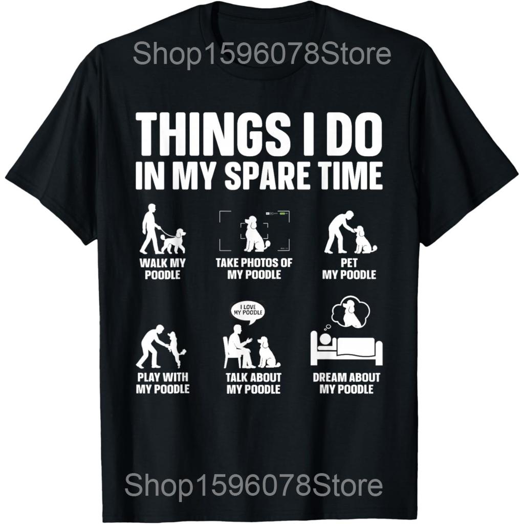 Best Standard Poodle Design for Men Women Dog Poodle Lover T Shirts Cotton Streetwear Tee Short Sleeve Unisex Loose Clothing